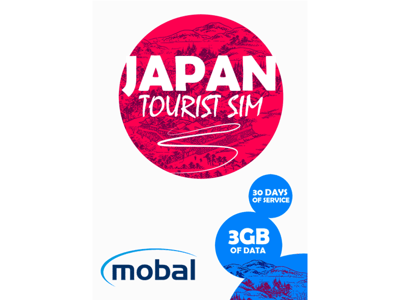 Mobal Tourist SIM 3GB Japan Data 3GB Data 30 Days JPY ¥3490