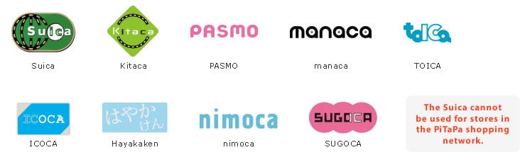 The Suica Card Can Be Used Where You See These Logos