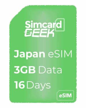 Japan eSIM | 3GB Data | 16 Days | JPY ¥2,800